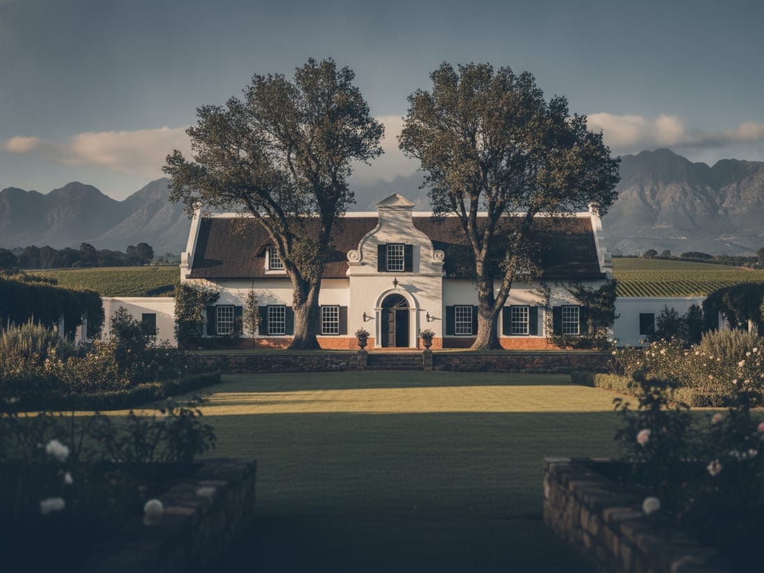 A stately Cape heritage estate in warm afternoon light